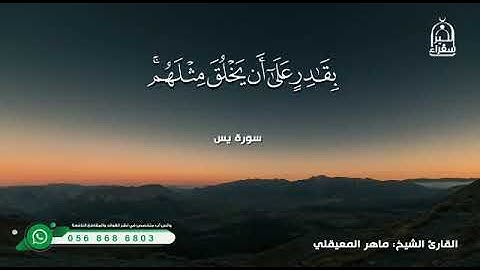 تلاوة خاشعة وآيات مباركة من سورة يس..📚/القارئ ماهر المعيقلي../حالات واتس أب دينية..💞