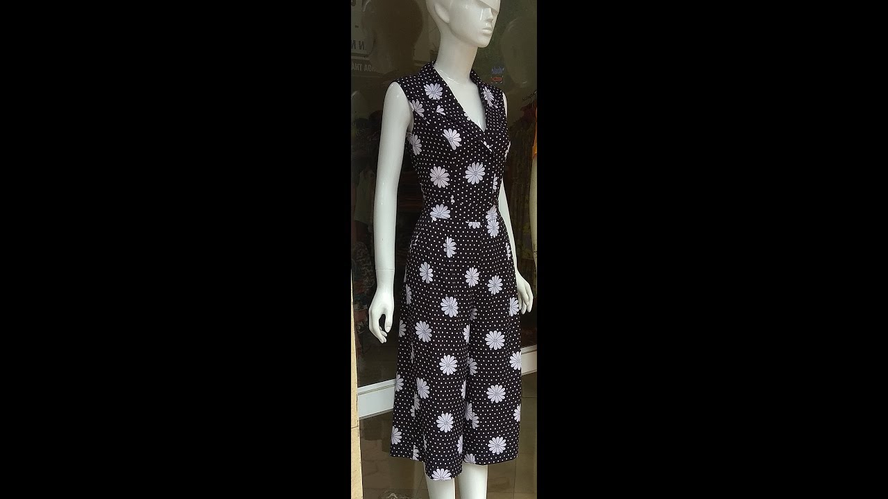 Hướng dẫn cắt bộ áo liền quần jumpsuit, cổ 2 ve Part 2 Cổ áo và quần. How to cut jumpsuit.