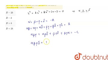 If `alpha, beta, gamma, delta` are the roots of the equation `x^(4)+Ax^(3)+Bx^(2)+Cx+D=0`