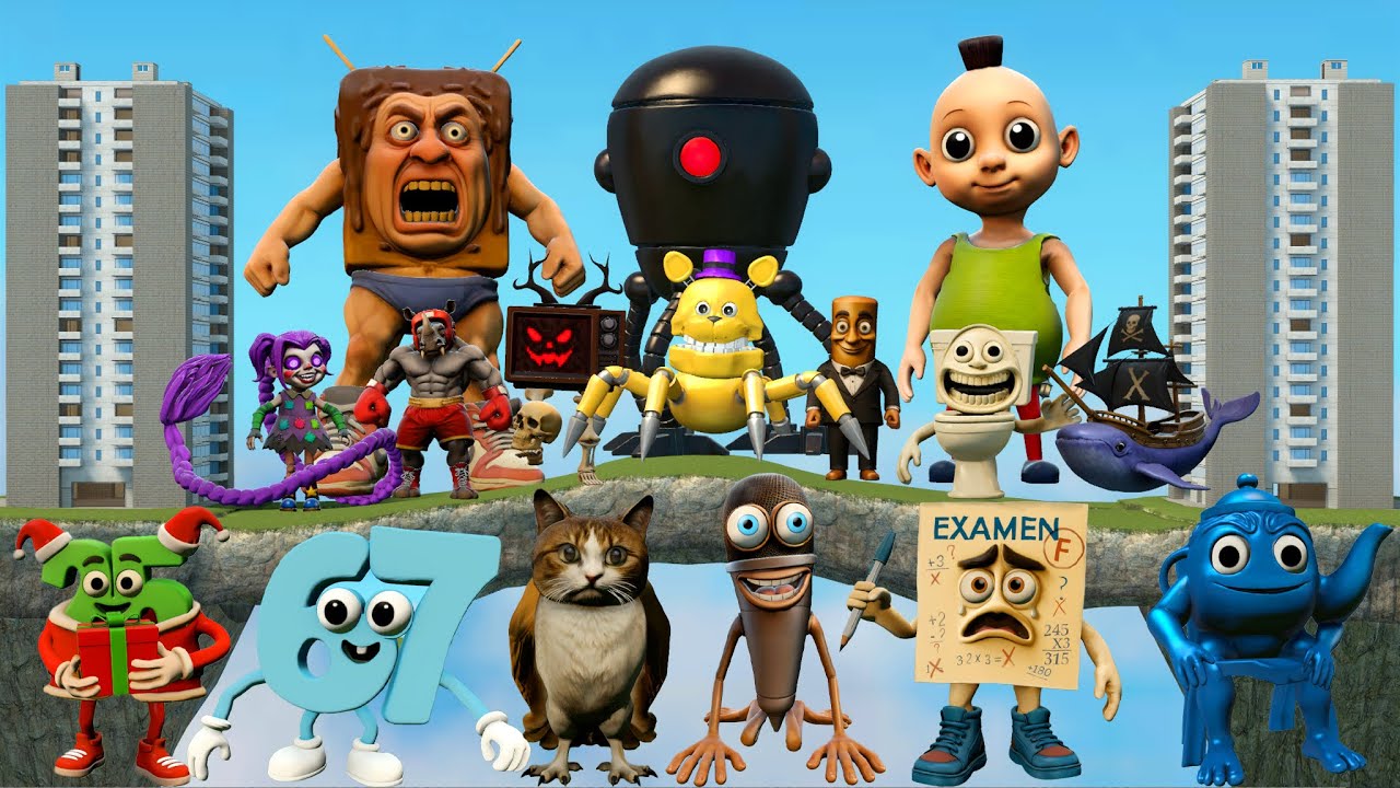 DESTROY ALL ITALIAN AI BRAINROT MEMES FAMILY SPARTAN KICK in SKY CONSTRUCT Garry's Mod