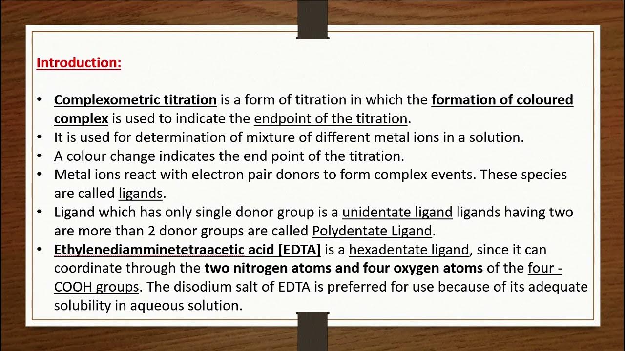 Complexometric Titrimetry Lecture1 (BNU, BCU) Introduction to