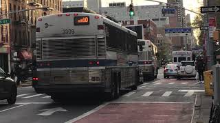 MTA EXPRESS BUS 3309 BXM10 MCI D4500CT FLYING THROUGH 2 AVENUE