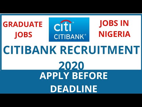 Jobs in Nigeria:Citibank Recruitment 2020