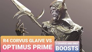 R4 Corvus wrecks Optimus Prime final season War Boss with just boosts and 1 evade charge