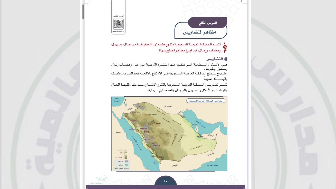 العربية المملكة مساحتها تضاريس لاتساع السعودية تتسم بالتنوع يتدرج سطح