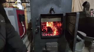 Indoor wood boiler