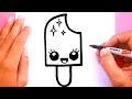 How to draw a cute Ice cream pop, Draw cute things