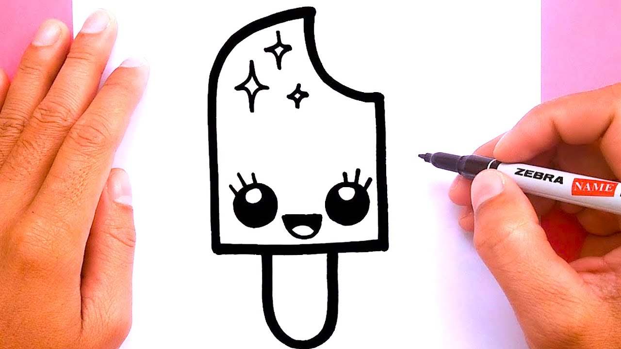 How to draw a cute Ice cream pop, Draw cute things - YouTube