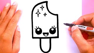 How to draw a cute Ice cream pop, Draw cute things