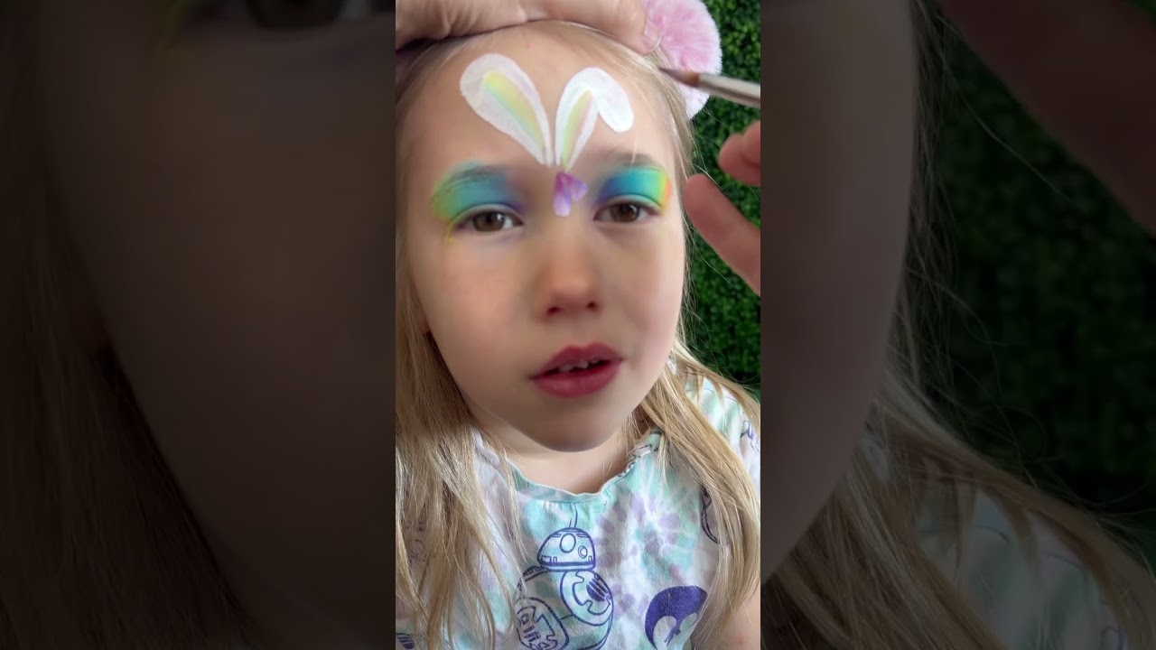 😍Cute face painting! Bunny face paint! Spring face painting! 