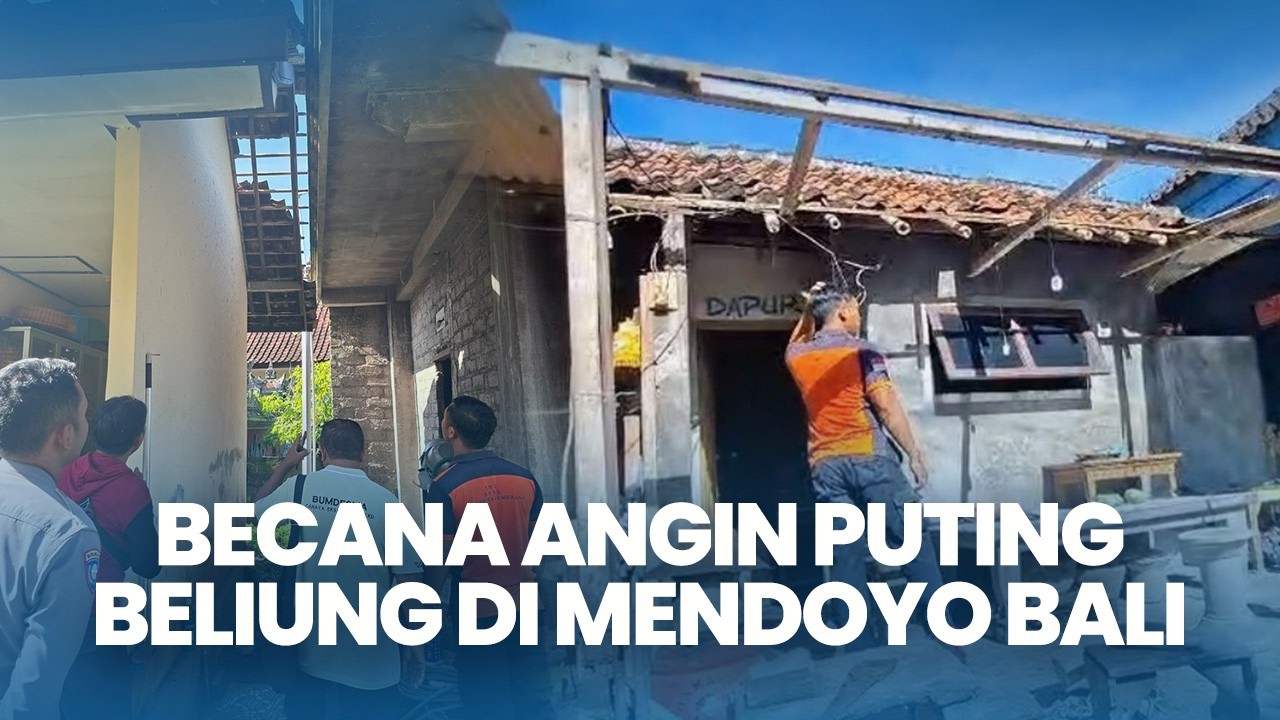 Angin Puting Beliung di Desa Penyaringan Mendoyo Bali Atap, Genteng Rumah hingga Dapur Berjatuhan