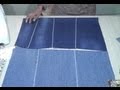 How to make flat fabric from old jeans / Seamless zig zag join technique