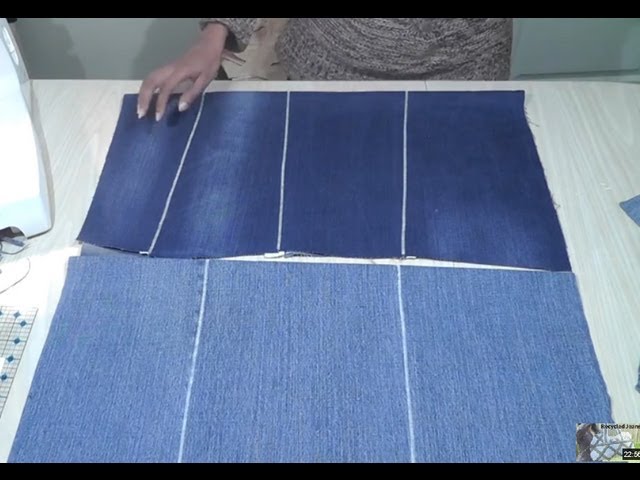 How to make flat fabric from old jeans / Seamless zig zag join technique 