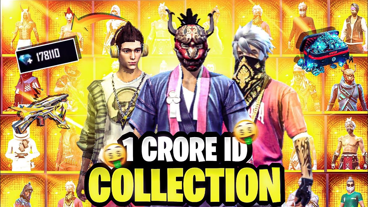 1 CRORE ID COLLECTION || FREE FIRE || BLACK BOLT GAMING