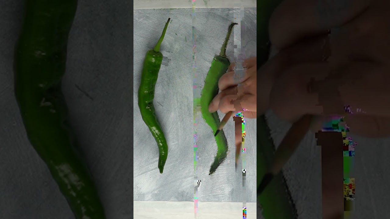 Use pastel colors to draw a green chili pepper |how to draw vegetables