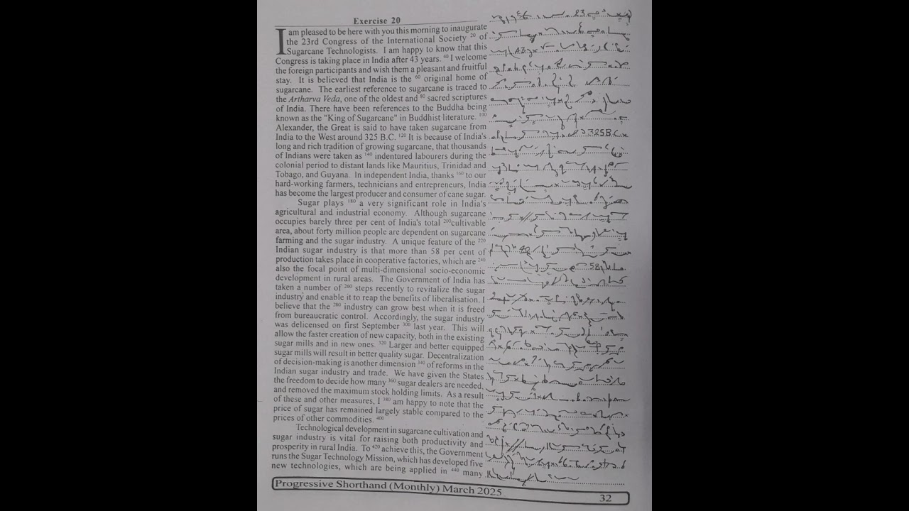 100 WPM   Exercise No 20   English Shorthand   Progressive Magazine March 2025   #shorthand