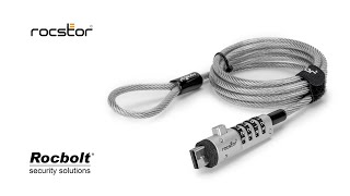 Usb Port Security Cable With 4-Digit Combination Lock For Pc Laptop Or Desktop