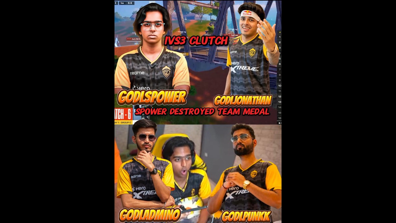 🇮🇳GodlSpower On Fire 🔥 Jonathan, Spower, Admino, Punkk || 1vs3 Insane Clutch || 