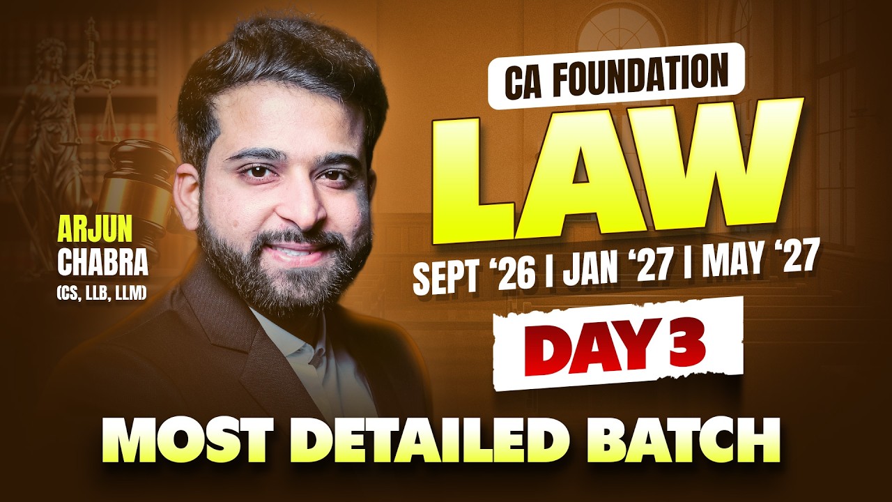 CA Foundation Law | Most Detailed LIVE Batch | Demo Lecture 2 |Sept 26 ...