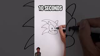 Drawing Sonic in 1 SECOND, 10 SECONDS, 1 MINUTE, 10 MINUTES!