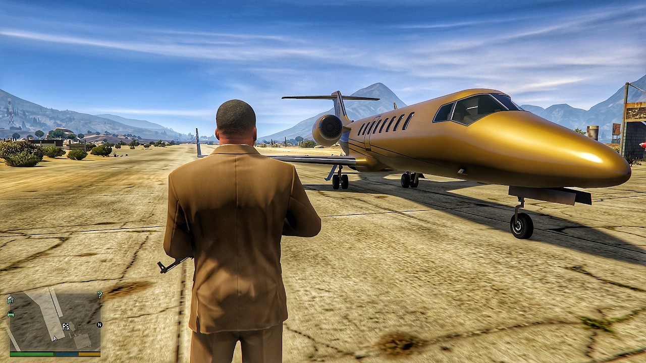 GTA 5 Franklin Bought A Luxury Private Jet And Fly To The Sandy Shores Airfield