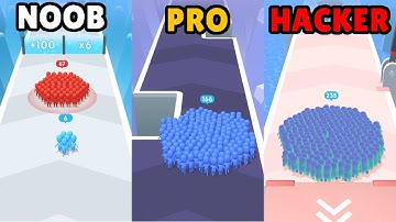 NOOB vs PRO vs HACKER in Count Masters: Crowd Runner 3D