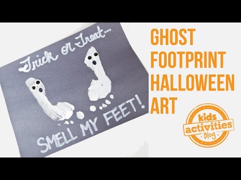 Kids Halloween Art Project -- Make a Footprint Ghost!