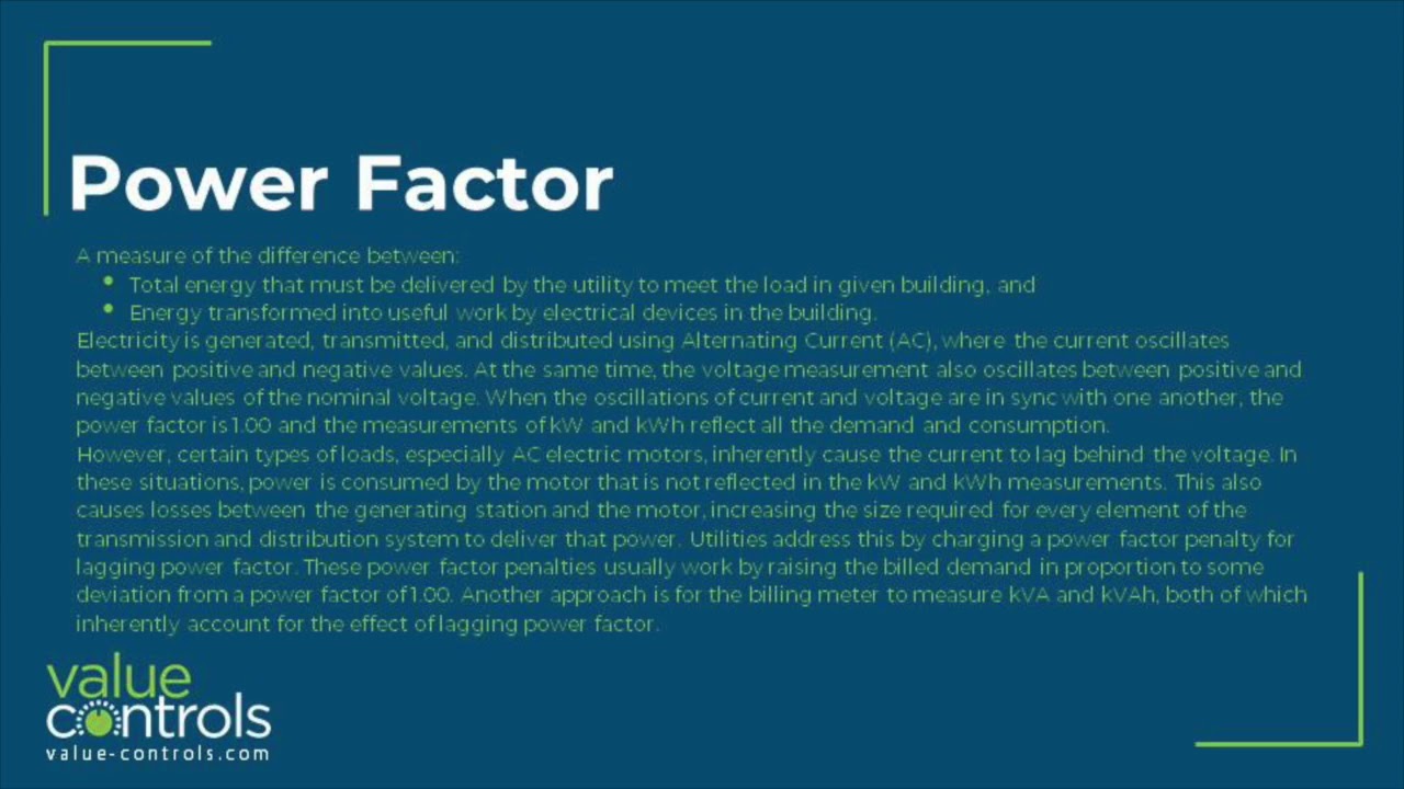Power Factor - Value Controls Glossary of HVAC terms - YouTube