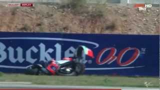 Nicky Hayden crash 2012 in Aragon.