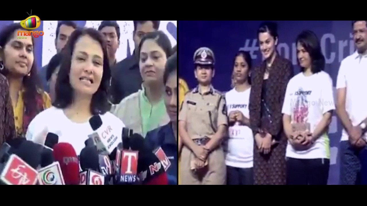 Akkineni Amala Support SHE Teams  Hyderabad Police SHE Team Conducts 2k 5k Run  Mango News