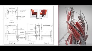 AUTOCAD2D FURNITURE MAKING SHOP DRAWING  LOUNGE CHAIR