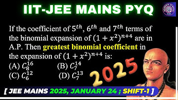 If coefficient of 5^th, 6^th, 7^th terms of binomial (1+x^2 )^(n+4) | Greatest Binomial Coefficient