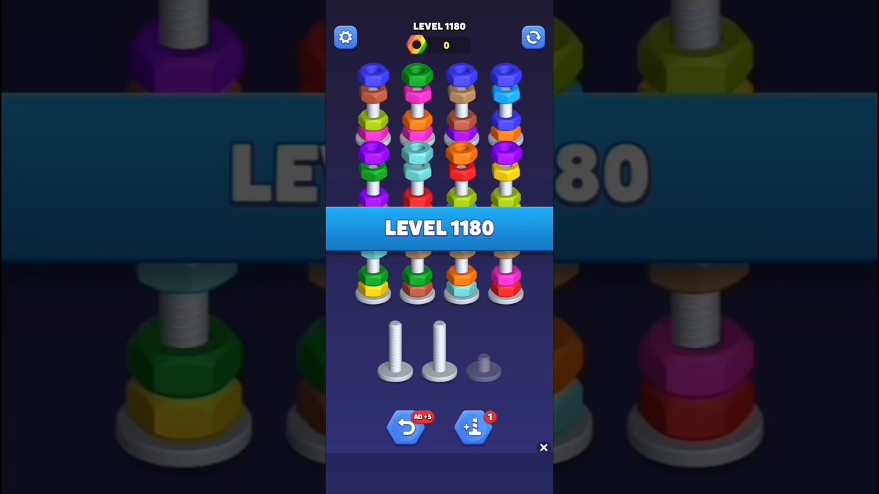 Nut Sort Level 1180 - Color Puzzle Game by Kiwi Fun 