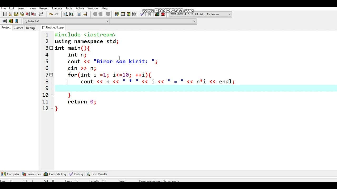 C++ 7-dars Kara-Kara Jadvali - YouTube