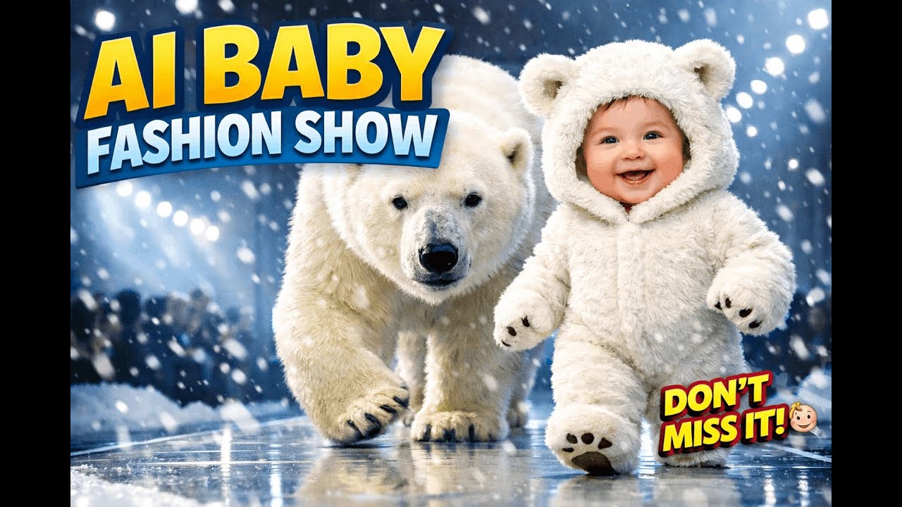 AI Baby Fashion Show with Arctic Animals | Baby AI Runway Collection | Chatgpt and Sora AI