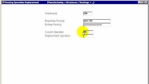 DYNAMIC 3i Free Edition ERP tutorials - routing operation replacement