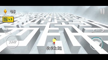 3D Maze - 2 Game.  Level 3 Help the little man get out of the snow maze
