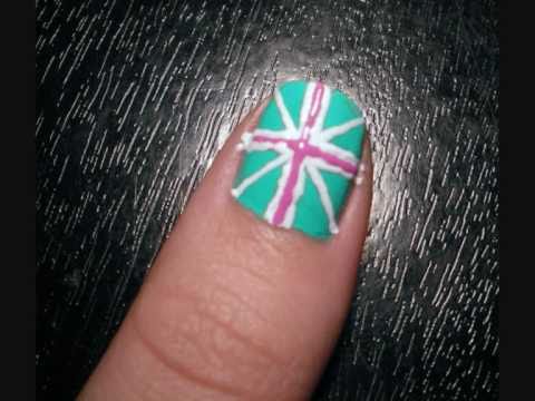 Union Jack Nails (Green & Pink)