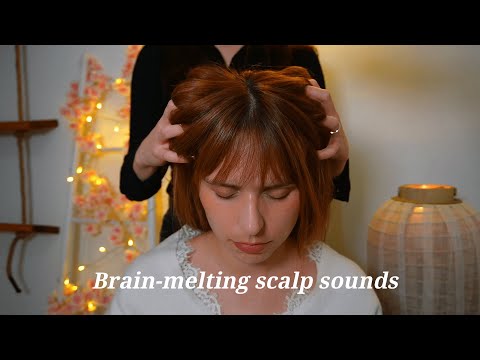 asmr scalp massage and scratch with shoulder massage | brain-melting hair sounds | no talking