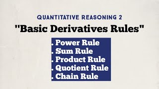 Basic Derivatives Rules