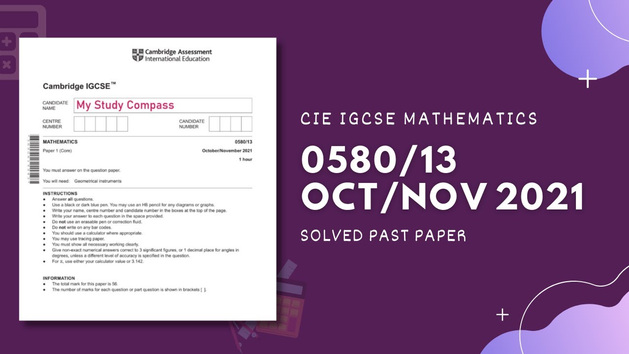 0580/13/O/N/21 | Easy (Step by Step) Solutions | CIE IGCSE MATHS PAPER ...