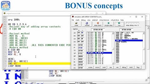 x86 Array programming - 2021 APL programming using Emu8086 & Accessing Variable address 3
