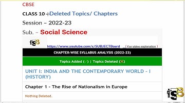 Class 10 Social Science Deleted Syllabus 2022 23 ChapterWise || Reduced Syllabus || Sst ||