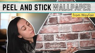 Peel and Stick Brick Wallpaper from Wayfair by Coral Aubrey 134,667 views 3 years ago 12 minutes, 46 seconds
