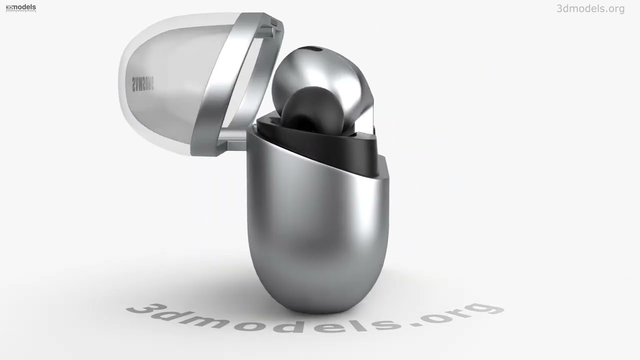 Samsung Galaxy Buds 3 Pro Silver 3D model by 3DModels.org - YouTube