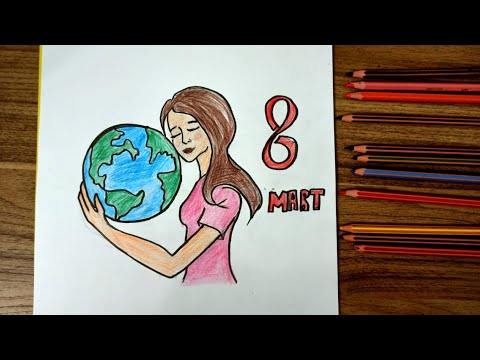 8 Mart Dünya kadınlar günü resmi nasıl çizilir?Emekçi kadınlar günü #8martdünyakadınlargünü #8march