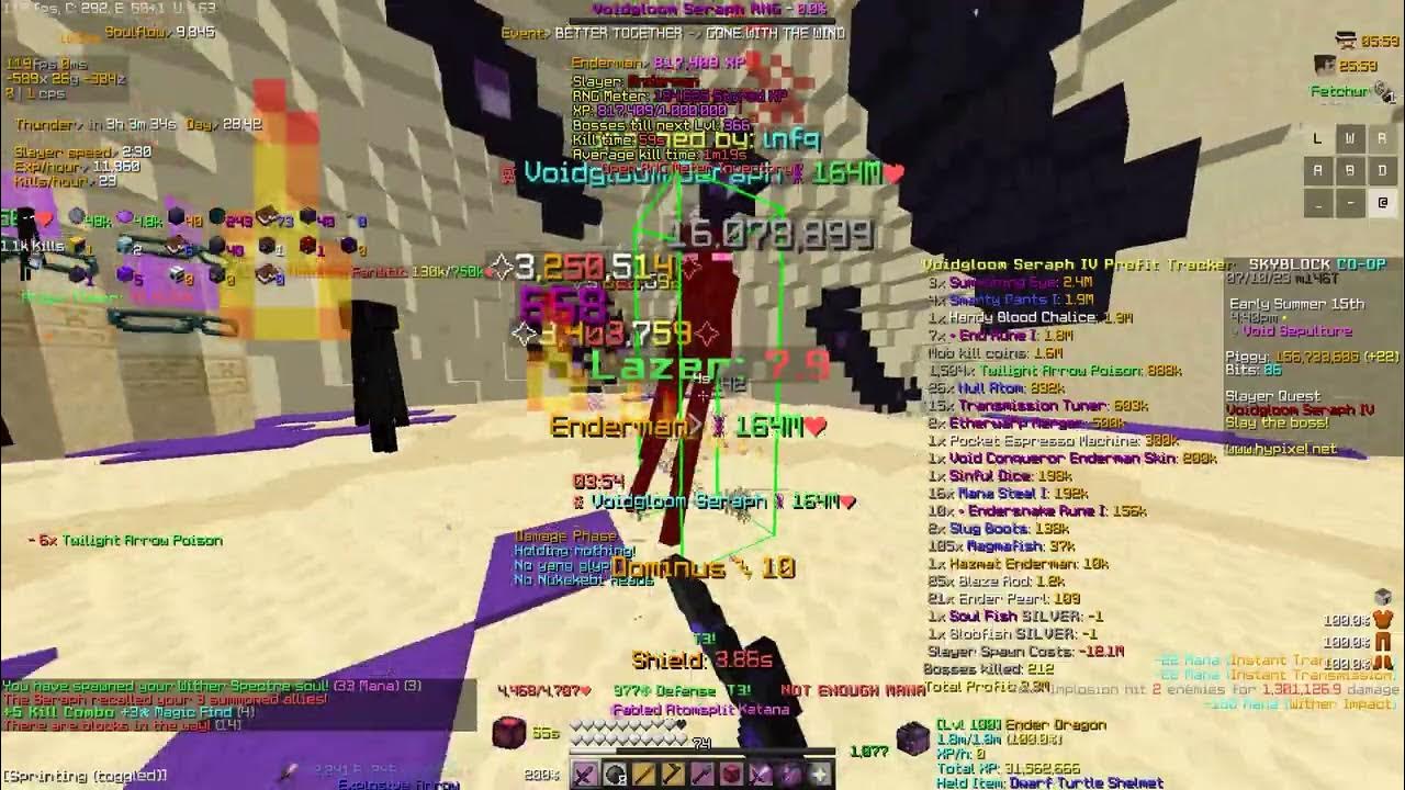 Skytils slayer took 14 7s to kill t4 voidgloom 1 tap youtube