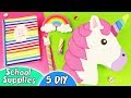 5 DIY Unicorn School Supplies - Back to School | aPasos Crafts DIY