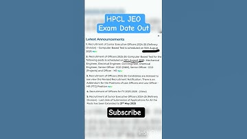 HPCL Junior executive officer ( refinery division) and officer post Exam date out #hpclexam