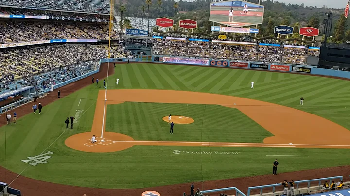 DODGER VS PIRATES 08/18/21 OPENING PITCH - JENNIFE...